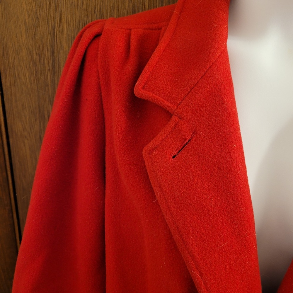Karizma East Ltd. Vintage Wool Coat Red Lined Extra Button Womens‎ Size 10 - Picture 12 of 13